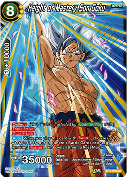 Dragon Ball Super Single Card - BT4-075 SR Height of Mastery Son Goku Super Rare Pack Fresh