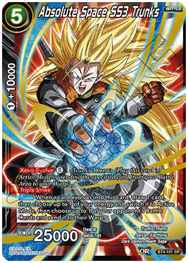 Dragon Ball Super Single Card - BT4-101 SR Absolute Space SS3 Trunks Super Rare Pack Fresh