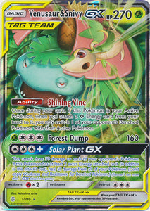 Pokemon Single Card - Cosmic Eclipse 001/236 Venusaur & Snivy  GX Pack Fresh