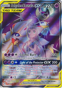 Pokemon Single Card - Cosmic Eclipse 216/236 Solgaleo & Lunala GX Ultra Rare Full Art Pack Fresh