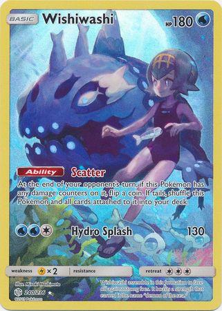 Pokemon Single Card - Cosmic Eclipse 240/236 Wishiwashi Secret Rare Full Art Holo Pack Fresh