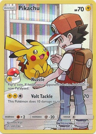 Pokemon Single Card - Cosmic Eclipse 241/236 Pikachu Secret Rare Full Art Holo Pack Fresh