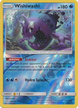 Pokemon Single Card - Cosmic Eclipse 062/236 Wishiwashi Reverse Holo Rare Pack Fresh