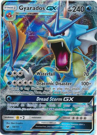 Pokemon Single Card - Crimson Invasion 018/111 Gyarados GX Pack Fresh