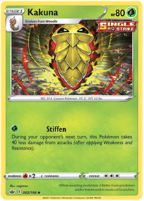 Pokemon Single Card - Chilling Reign 002/198 Kakuna Uncommon Pack Fresh