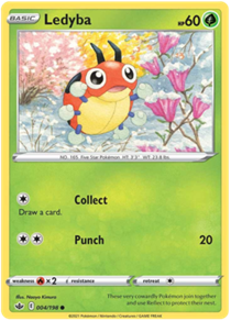 Pokemon Single Card - Chilling Reign 004/198 Ledyba Common Pack Fresh