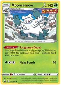 Pokemon Single Card - Chilling Reign 010/198 Abomasnow Rare Pack Fresh