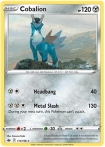 Pokemon Single Card - Chilling Reign 114/198 Cobalion Rare Holo Pack Fresh