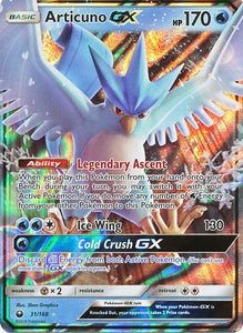 Pokemon Single Card - Celestial Storm 031/168 Articuno GX Pack Fresh