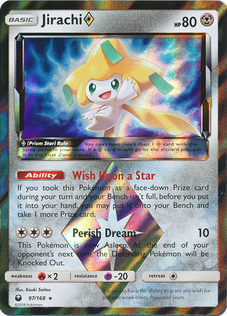 Pokemon Single Card - Celestial Storm 097/168 Jirachi Prism Star Holo Rare Pack Fresh