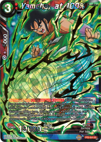 Dragon Ball Super Single Card - BT5-009 SR Yamcha, at 100% Super Rare Pack Fresh
