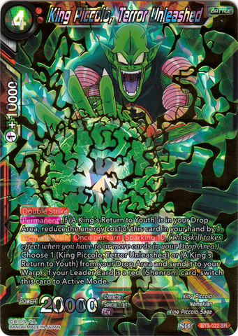 Dragon Ball Super Single Card - BT5-022 SR King Piccolo, Terror Unleashed Super Rare Pack Fresh