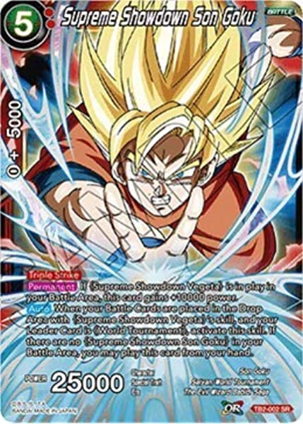 Dragon Ball Super Single Card - TB2-002 SR Supreme Showdown Son Goku Super Rare Pack Fresh