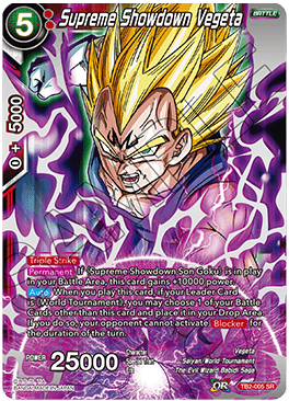 Dragon Ball Super Single Card - TB2-005 SR Supreme Showdown Vegeta Super Rare Pack Fresh