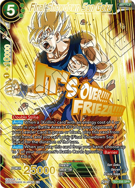 Dragon Ball Super Single Card - TB3-035 SPR Final Showdown Son Goku Pack Fresh