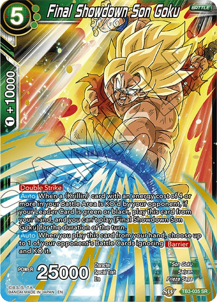 Dragon Ball Super Single Card - TB3-035 SR Final Showdown Son Goku Pack Fresh