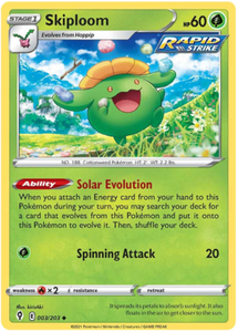 Pokemon Single Card - Evolving Skies 003/203 Skiploom Uncommon Pack Fresh