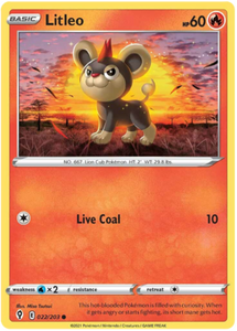 Pokemon Single Card - Evolving Skies 022/203 Litleo Common Pack Fresh