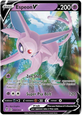 Pokemon Single Card - Evolving Skies 064/203 Espeon V Pack Fresh