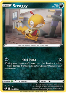 Pokemon Single Card - Evolving Skies 098/203 Scraggy Common Pack Fresh