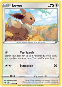 Pokemon Single Card - Evolving Skies 125/203 Eevee Common Pack Fresh