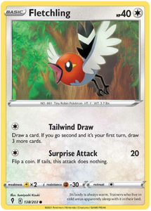 Pokemon Single Card - Evolving Skies 138/203 Fletchling Common Pack Fresh