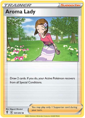 Pokemon Single Card - Evolving Skies 141/203 Aroma Lady Uncommon Pack Fresh