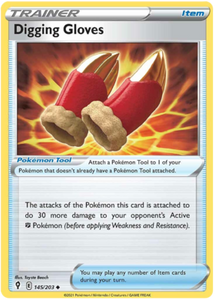 Pokemon Single Card - Evolving Skies 145/203 Digging Gloves Uncommon Pack Fresh