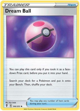 Pokemon Single Card - Evolving Skies 146/203 Dream Ball Uncommon Pack Fresh