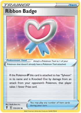 Pokemon Single Card - Evolving Skies 155/203 Ribbon Badge Uncommon Pack Fresh