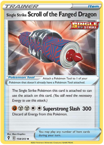 Pokemon Single Card - Evolving Skies 158/203 Single Strike Scroll of the Fanged Dragon Uncommon Pack Fresh