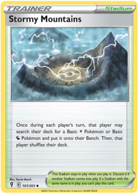 Pokemon Single Card - Evolving Skies 161/203 Stormy Mountains Uncommon Pack Fresh