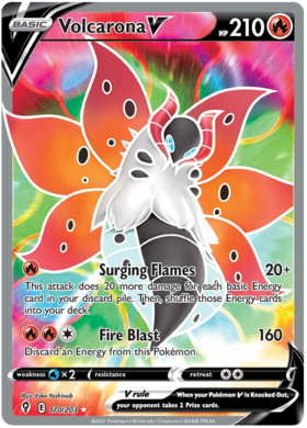 Pokemon Single Card - Evolving Skies 170/203 Volcarona V Full Art Pack Fresh