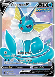 Pokemon Single Card - Evolving Skies 172/203 Vaporeon V Full Art Pack Fresh