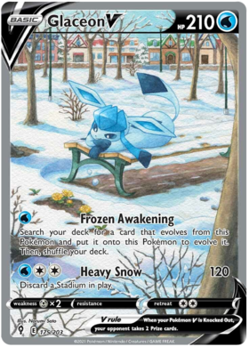 Pokemon Single Card - Evolving Skies 175/203 Glaceon V Alt Art Pack Fresh