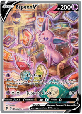 Pokemon Single Card - Evolving Skies 180/203 Espeon V Alt Art Pack Fresh