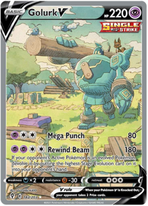 Pokemon Single Card - Evolving Skies 182/203 Golurk V Alt Art Pack Fresh