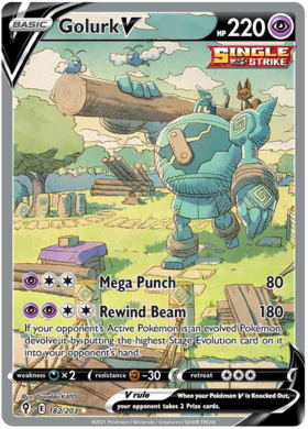 Pokemon Single Card - Evolving Skies 182/203 Golurk V Alt Art Pack Fresh