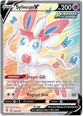 Pokemon Single Card - Evolving Skies 183/203 Sylveon V Full Art Pack Fresh