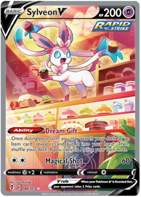 Pokemon Single Card - Evolving Skies 184/203 Sylveon V Alt Art Pack Fresh