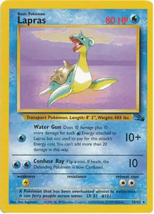 Pokemon Single Card - Fossil Set 25/62 Lapras Rare Near Mint Condition