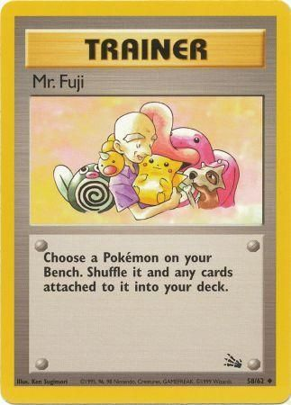 Pokemon Single Card - Fossil Set 58/62 Mr. Fuji Uncommon Near Mint Condition