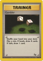 Pokemon Single Card - Fossil Set 60/62 Gambler Common Near Mint Condition