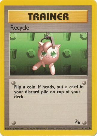 Pokemon Single Card - Fossil Set 61/62 Recycle Common Near Mint Condition