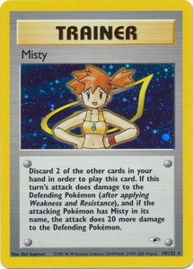 Pokemon Single Card - Gym Heroes Set 018/132 Misty Rare Holo Light Play Condition