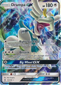 Pokemon Single Card - Guardian Rising 115/145 Drampa GX Pack Fresh