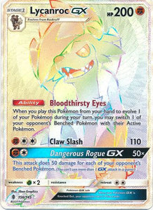 Pokemon Single Card - Guardian Rising 156/145 Lycanroc GX Secret Rare Full Art Near Mint