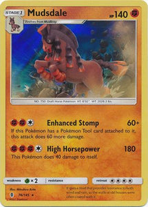 Pokemon Single Card - Guardian Rising 076/145 Mudsdale Holo Rare Pack Fresh