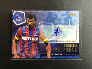 EPL - 2014/15 Topps Premier Club, Autograph Numbered 98/125 Fraizer Campbell