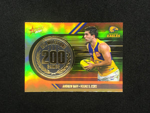 AFL Single Card - 2021 Select Footy Stars Milestone MG72 Andrew Gaff